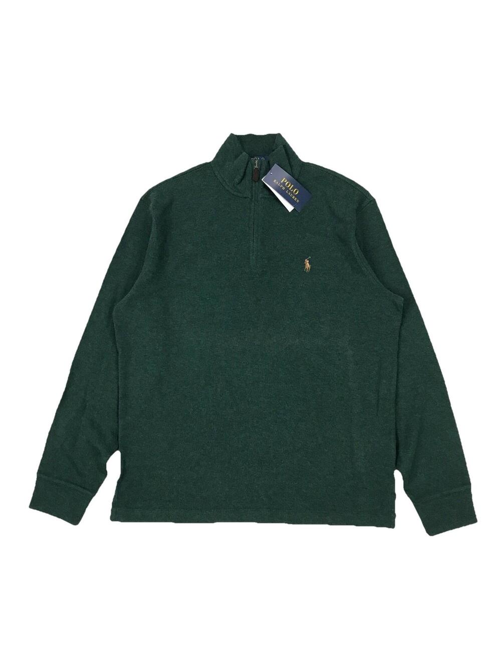 Polo Ralph Lauren Estate Rib 1/4 Zip Pullover Mens Small S Green Sweatshirt NEW!